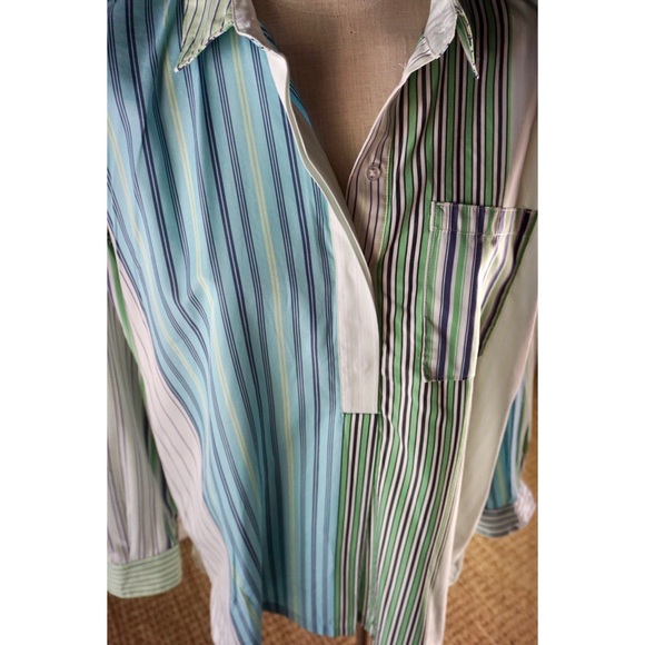 Anthropologie Alix Striped Oversized Shirt New S - Picture 7 of 12